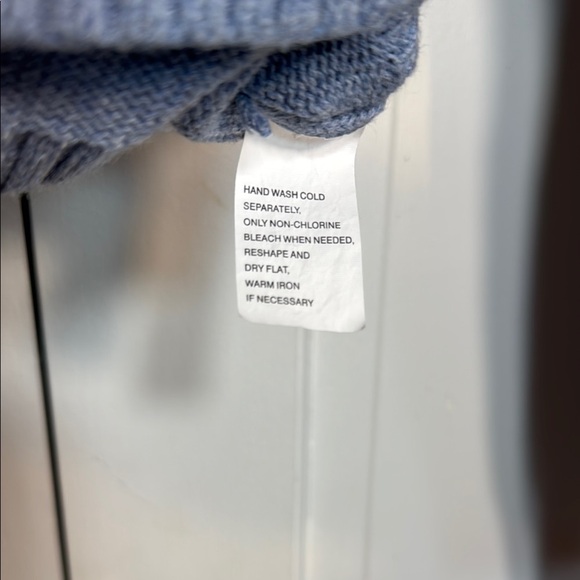 Classic EUC JEANNE PIERRE Blue Heather Crew Neck Cotton Sweater Size M - Picture 5 of 6